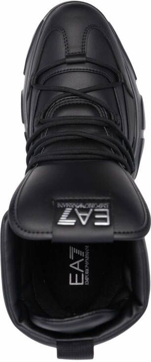 Ea7 Emporio Armani chunky leather lace-up boots Black