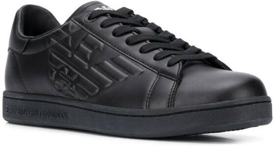 Ea7 Emporio Armani embossed logo sneakers Black