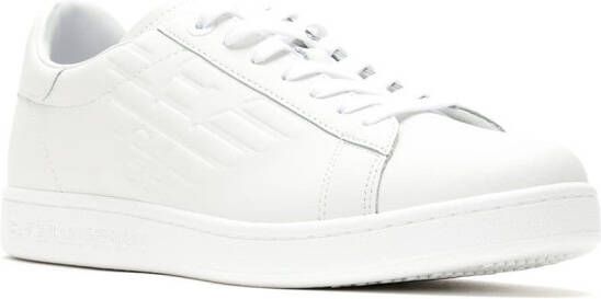 Ea7 Emporio Armani embossed logo sneakers White