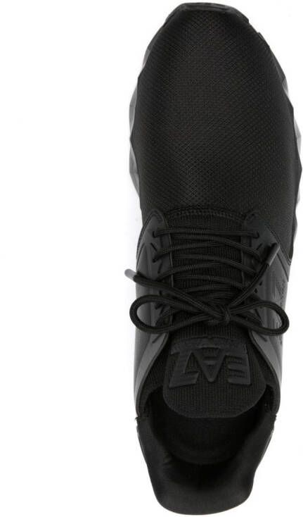 Ea7 Emporio Armani lace-up contrast-sole sneakers Black