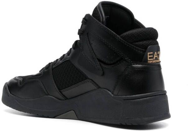Ea7 Emporio Armani logo-debossed high-top sneakers Black