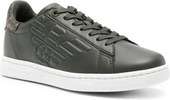Ea7 Emporio Armani logo-embossed leather sneakers Green