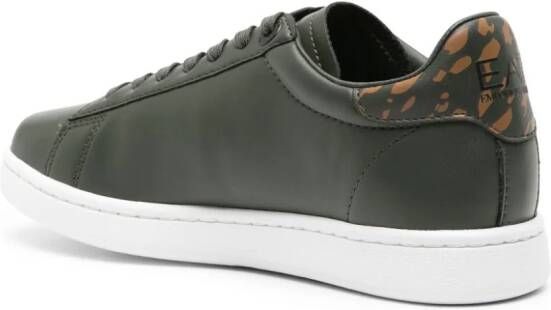 Ea7 Emporio Armani logo-embossed leather sneakers Green