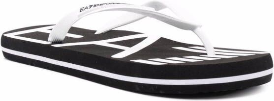 Ea7 Emporio Armani logo-print flat flip flops Black