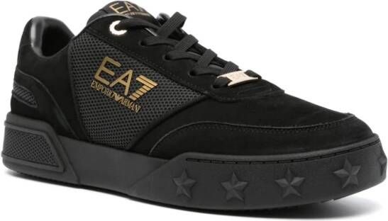 Ea7 Emporio Armani logo-print lace-up sneakers M701 TRIPLE BLACK+GOLD