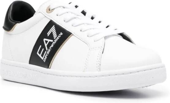 Ea7 Emporio Armani logo-print leather sneakers White