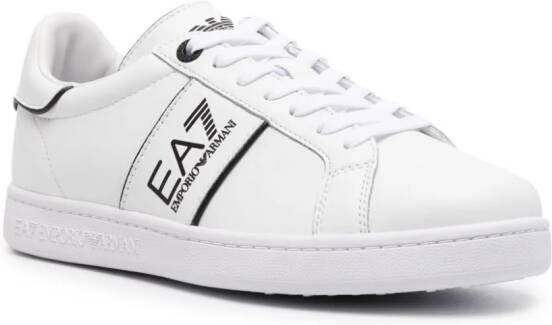 Ea7 Emporio Armani logo-print leather sneakers White