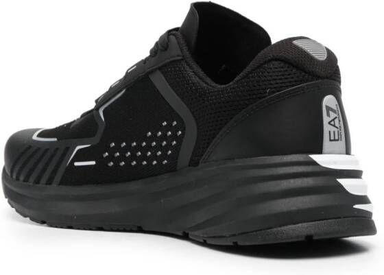 Ea7 Emporio Armani logo-print mesh-panelling sneakers Black