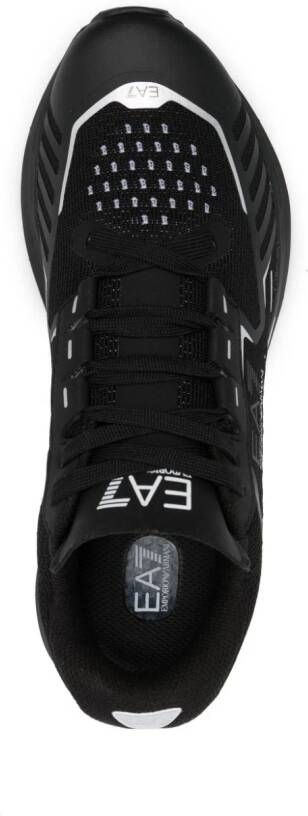 Ea7 Emporio Armani logo-print mesh-panelling sneakers Black