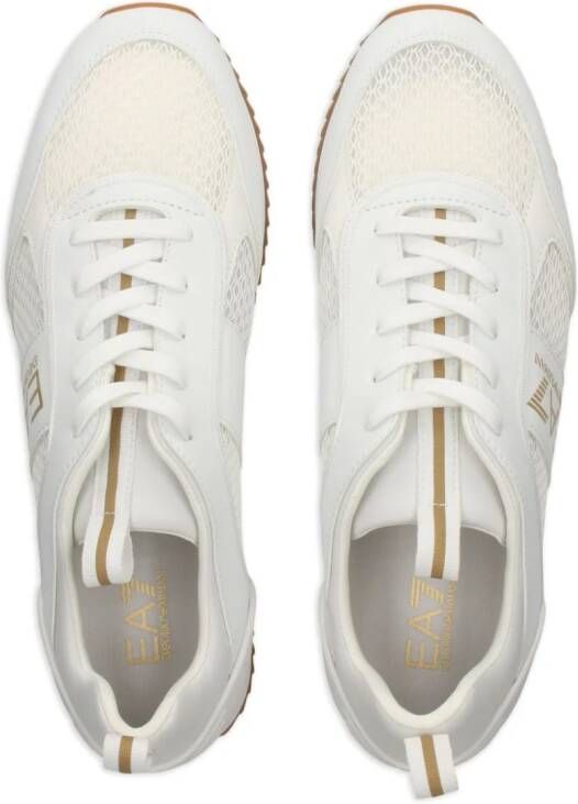 Ea7 Emporio Armani logo-print mesh sneakers White