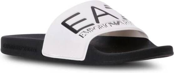 Ea7 Emporio Armani logo-print moulded-footbed slides White
