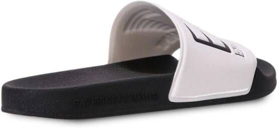 Ea7 Emporio Armani logo-print moulded-footbed slides White