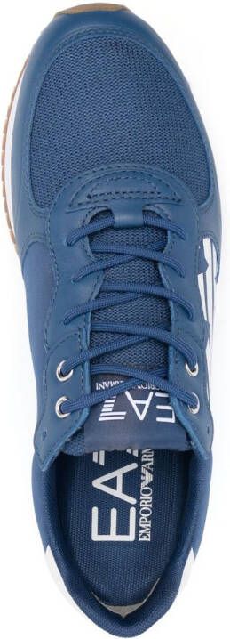 Ea7 Emporio Armani logo-print multi-panel sneakers Blue