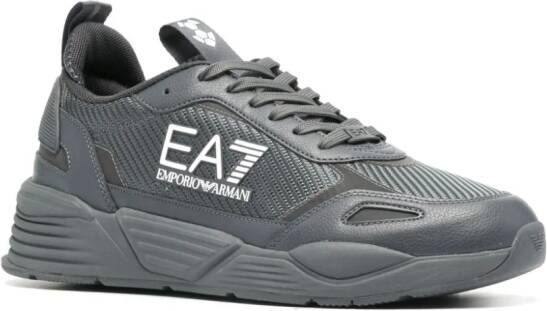 Ea7 Emporio Armani logo-print panelled sneakers Grey