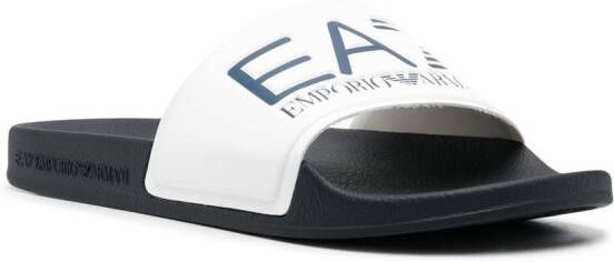 Ea7 Emporio Armani logo-print pool slides White
