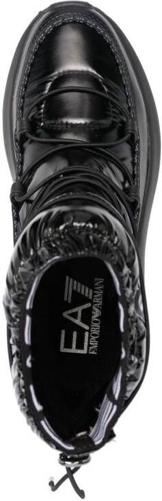 Ea7 Emporio Armani logo-print quilted snow boots Black