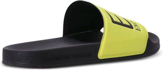 Ea7 Emporio Armani logo-embossed slides Yellow