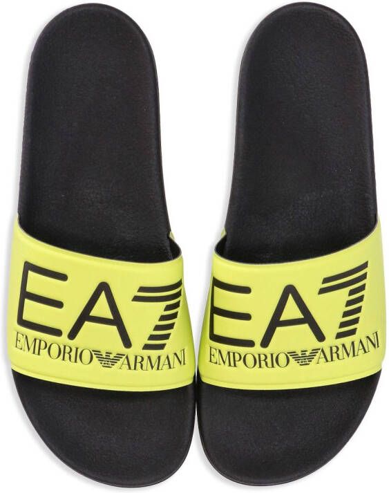 Ea7 Emporio Armani logo-embossed slides Yellow