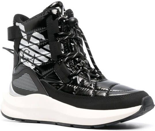 Ea7 Emporio Armani Mountain quilted high-top sneakers Black