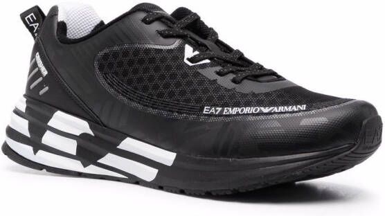 Ea7 Emporio Armani panelled lace-up sneakers Black