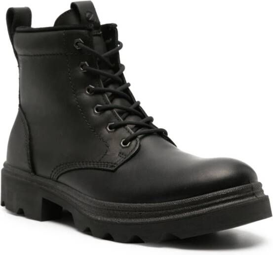 ECCO Grainer logo-embossed leather boots Black