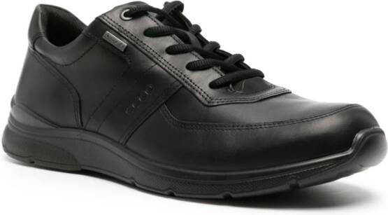 ECCO Irving logo-embossed leather sneakers Black