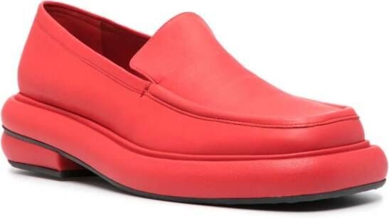 Eckhaus Latta 50mm square-toe leather loafers Red