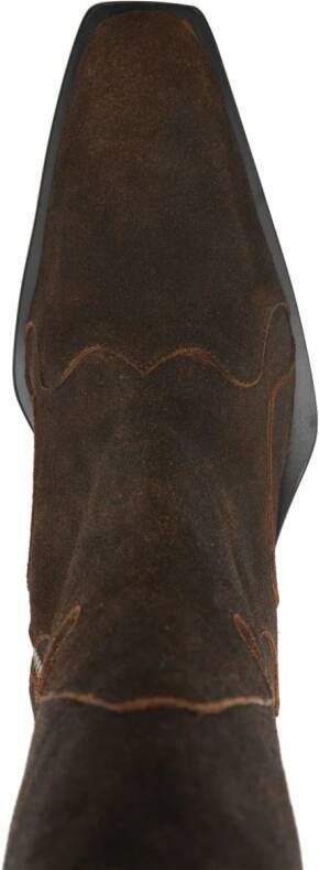 Eckhaus Latta 70mm zip-up suede boots Brown