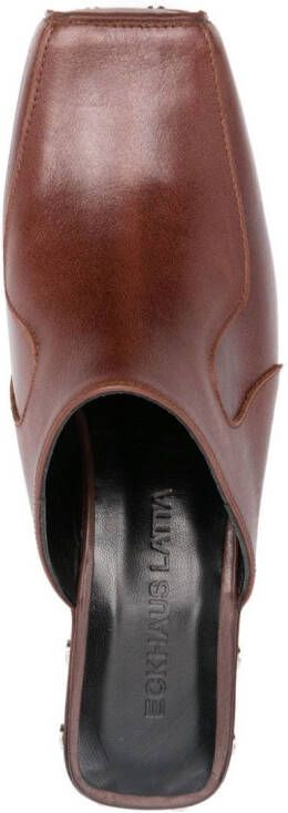 Eckhaus Latta 75mm sculpted heel mules Brown