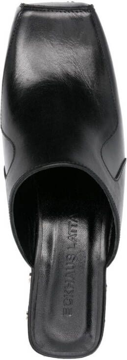 Eckhaus Latta 75mm sculpted heel mules Black