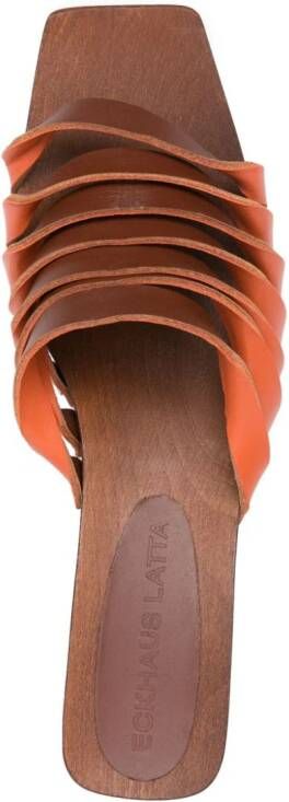 Eckhaus Latta 75mm sculpted heel sndals Brown