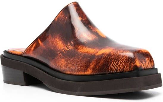 Eckhaus Latta brushed-effect leather slippers Brown