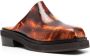 Eckhaus Latta brushed-effect leather slippers Brown - Thumbnail 2