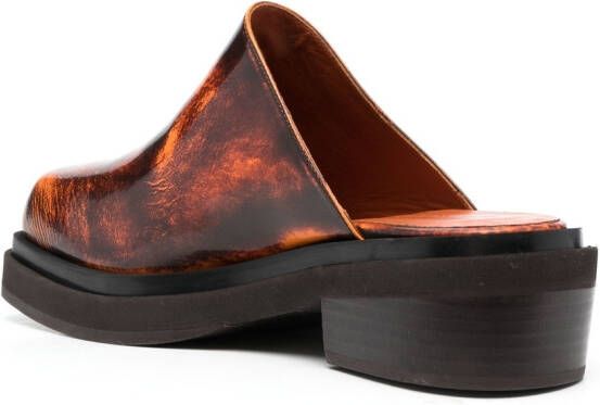 Eckhaus Latta brushed-effect leather slippers Brown