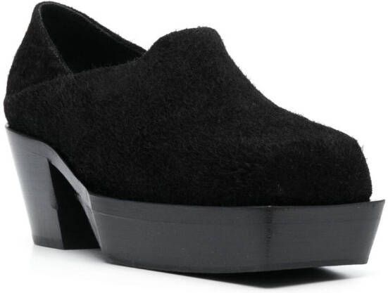 Eckhaus Latta 65mm Cowboy leather clogs Black