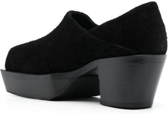 Eckhaus Latta 65mm Cowboy leather clogs Black