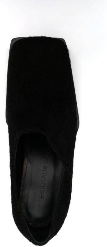 Eckhaus Latta 65mm Cowboy leather clogs Black