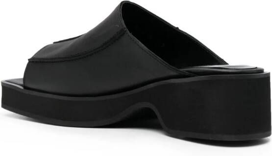 Eckhaus Latta Frame 55mm slip-on leather sandals Black