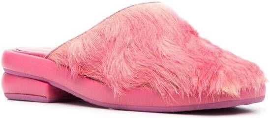 Eckhaus Latta Moroccan calf-hair slides Pink