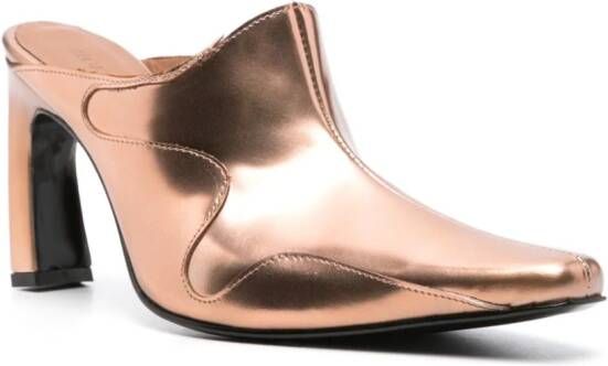 Eckhaus Latta panelled leather mules Gold