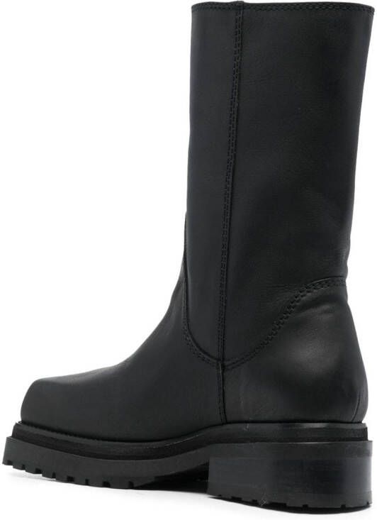 Eckhaus Latta square-toe 70mm leather boots Black