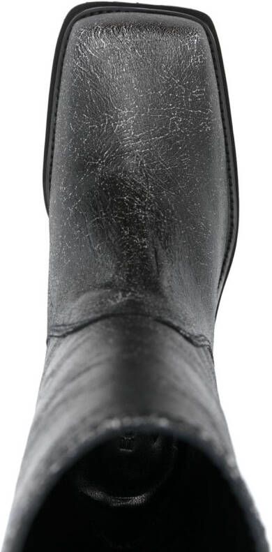 Eckhaus Latta square-toe 70mm leather boots Black