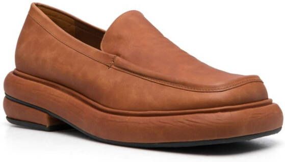 Eckhaus Latta Stacked slip-on suede loafers Brown