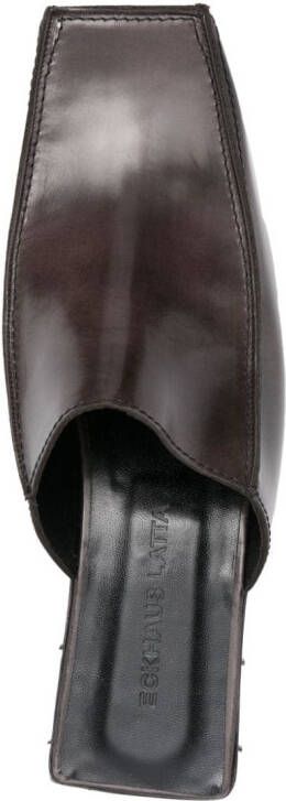 Eckhaus Latta stud-embellished leather clogs Grey