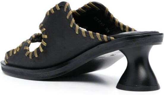 Eckhaus Latta Toadstool 65mm leather sandals Black