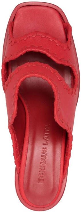 Eckhaus Latta Toadstool 65mm leather sandals Red