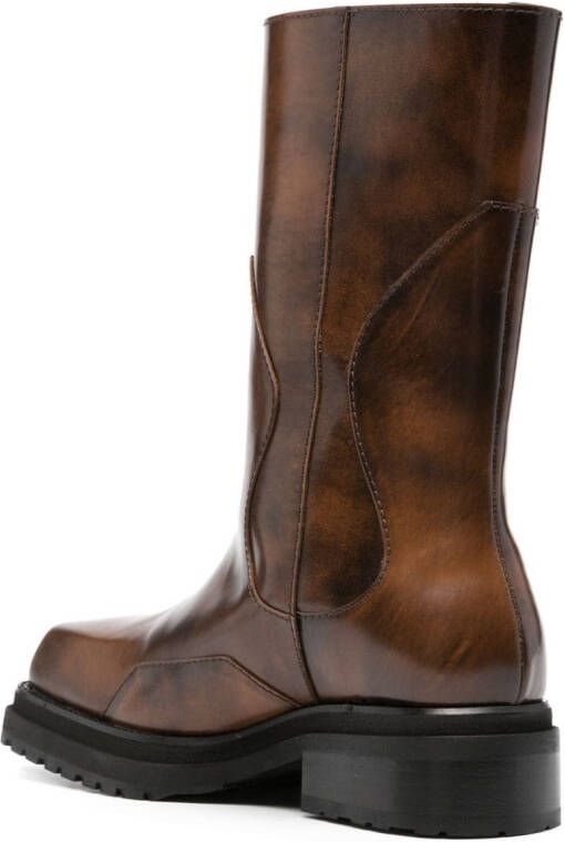 Eckhaus Latta tortoiseshell-pattern leather boots Brown