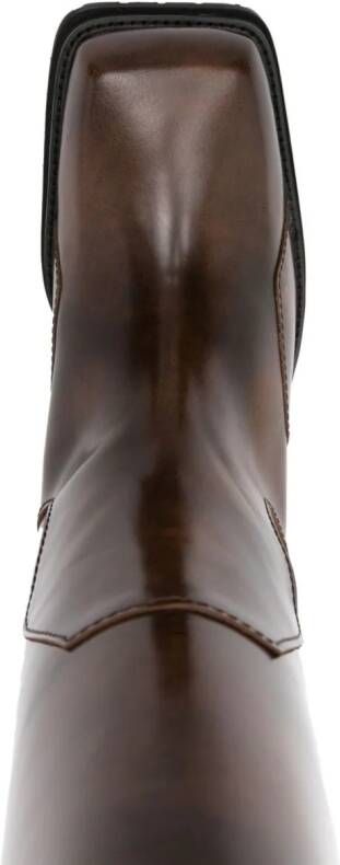Eckhaus Latta tortoiseshell-pattern leather boots Brown