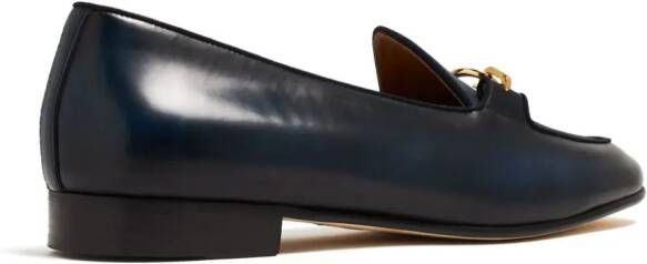 Edhen Milano almond-toe leather loafers Blue