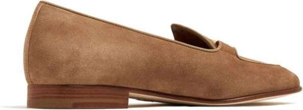 Edhen Milano almond-toe suede loafers Brown